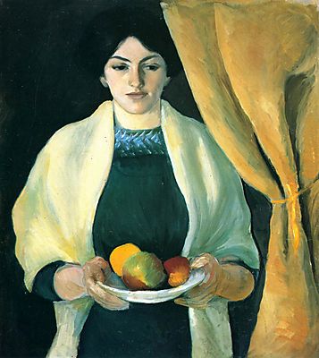 Macke feleségének portréja, almákkal (poszter) - vászonkép, falikép otthonra és irodába