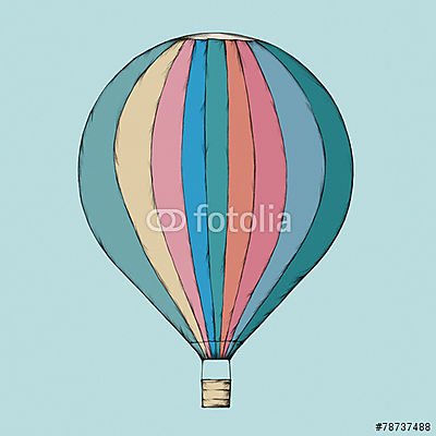 Színes csíkos hőlégballon (fotótapéta) - vászonkép, falikép otthonra és irodába
