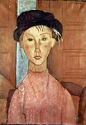 Lány kalapban (bögre) - vászonkép, falikép otthonra és irodába
