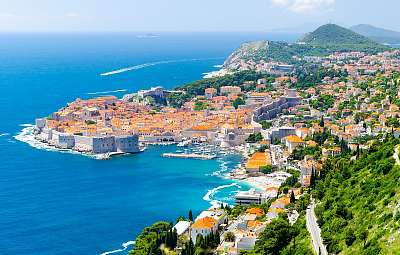 amazing view of Dubrovnik old town, Dalmatia, Croatia (többrészes kép) - vászonkép, falikép otthonra és irodába