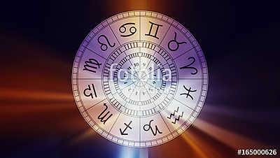 Zodiac astrology signs for horoscope (keretezett kép) - vászonkép, falikép otthonra és irodába