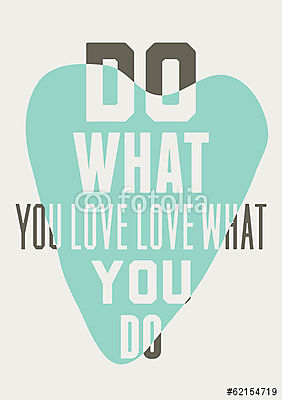 Tegye azt, amit szeretsz, szereti, amit csinál. A kék színek hát (vászonkép óra) - vászonkép, falikép otthonra és irodába