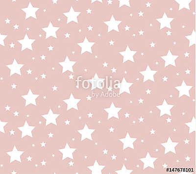Csillagok rózsaszín háttérrel tapétaminta (keretezett kép) - vászonkép, falikép otthonra és irodába
