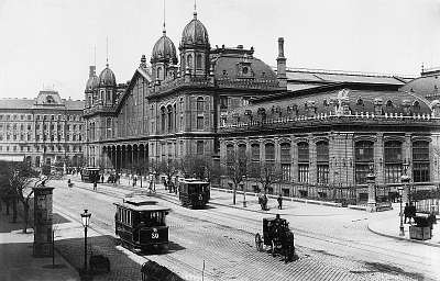 Teréz körút, Nyugati pályaudvar (1890-es évek) (keretezett kép) - vászonkép, falikép otthonra és irodába