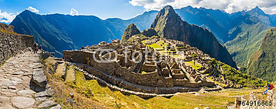 A titokzatos város panoráma - Machu Picchu, Peru, Dél-Amerika (többrészes kép) - vászonkép, falikép otthonra és irodába