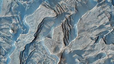 Melas Chasma, Layered Deposits, Mars felszín (fotótapéta) - vászonkép, falikép otthonra és irodába