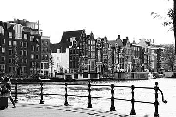 Amszterdam, Hollandia (keretezett kép) - vászonkép, falikép otthonra és irodába