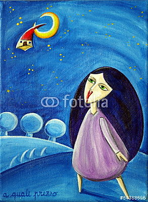 Lány a Holdfényben (bögre) - vászonkép, falikép otthonra és irodába
