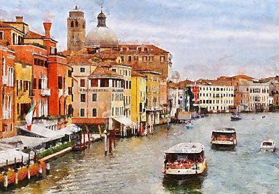 Velence, Grand Canal (többrészes kép) - vászonkép, falikép otthonra és irodába