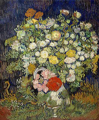 Virágcsokor vázában (keretezett kép) - vászonkép, falikép otthonra és irodába