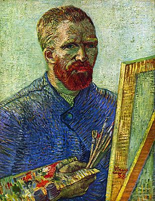 Van Gogh: önarckép festőállvánnyal (keretezett kép) - vászonkép, falikép otthonra és irodába