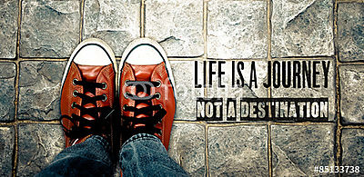 Az élet nem úticél, inspirációs idézet (poszter) - vászonkép, falikép otthonra és irodába