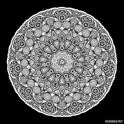 Mandala beautiful round pattern. (bögre) - vászonkép, falikép otthonra és irodába