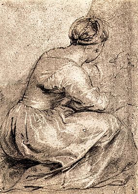 Ülő nő (bögre) - vászonkép, falikép otthonra és irodába