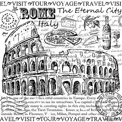 roma olaszország (bögre) - vászonkép, falikép otthonra és irodába