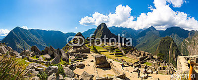 A titokzatos város panoráma - Machu Picchu, Peru, Dél-Amerika (vászonkép óra) - vászonkép, falikép otthonra és irodába