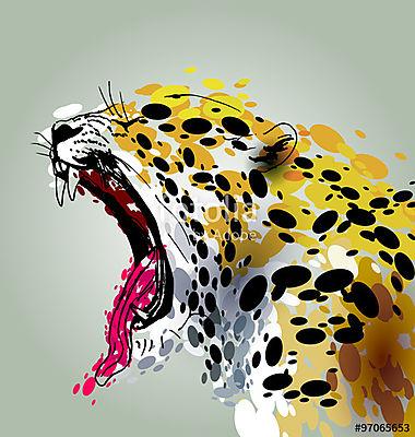 vektoros illusztráció zúgó Jaguar (poszter) - vászonkép, falikép otthonra és irodába