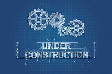 Under Construction blueprint (többrészes kép) - vászonkép, falikép otthonra és irodába