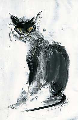 Fekete macska (bögre) - vászonkép, falikép otthonra és irodába