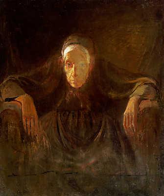 Öreg hölgy portréja (tanulmány) (vászonkép óra) - vászonkép, falikép otthonra és irodába