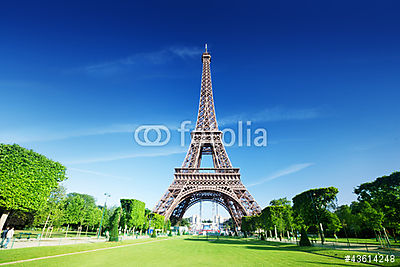napsütéses reggel és Eiffel-torony, Párizs, Franciaország (többrészes kép) - vászonkép, falikép otthonra és irodába