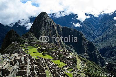 Machu Picchu, az ősi Inka város Andoknál, Peru (bögre) - vászonkép, falikép otthonra és irodába