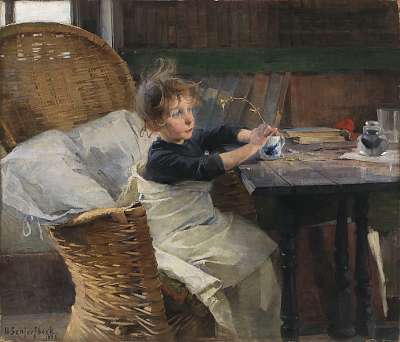 A lábadozó (1888) (bögre) - vászonkép, falikép otthonra és irodába