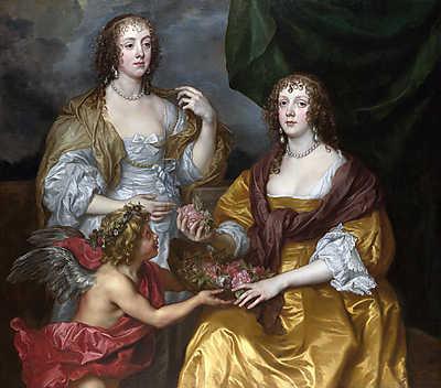 Lady Elizabeth és testvérének portréja (vászonkép óra) - vászonkép, falikép otthonra és irodába
