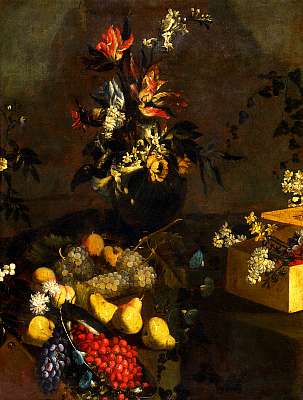 Csendélet virágcsokorral és gyümölcsökkel (poszter) - vászonkép, falikép otthonra és irodába