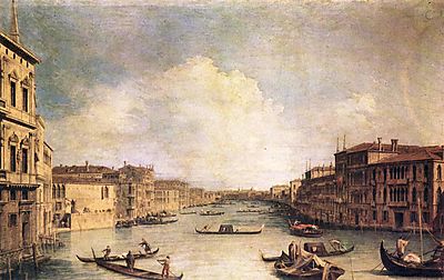 Velence: Grand-Canal (vászonkép óra) - vászonkép, falikép otthonra és irodába