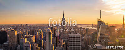 New York City skyline panorama (fotótapéta) - vászonkép, falikép otthonra és irodába