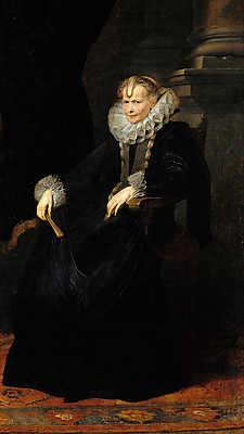 Genovai hölgy portréja (keretezett kép) - vászonkép, falikép otthonra és irodába