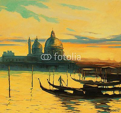 Napkelte Velencében  (többrészes kép) - vászonkép, falikép otthonra és irodába