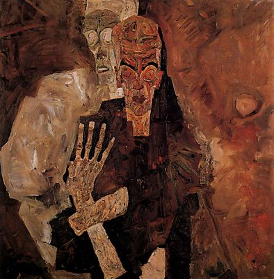 A Halál és a férfi (keretezett kép) - vászonkép, falikép otthonra és irodába