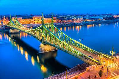 Budapest, Szabadság híd, Magyarország (keretezett kép) - vászonkép, falikép otthonra és irodába