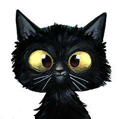 Fekete aranyos cica (bögre) - vászonkép, falikép otthonra és irodába