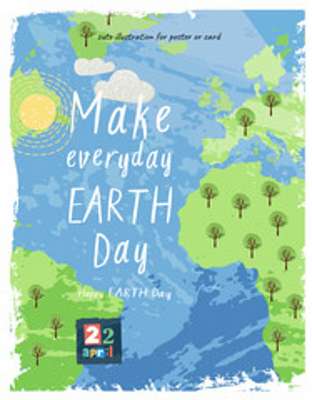 Legyen minden nap a Föld Napja (keretezett kép) - vászonkép, falikép otthonra és irodába