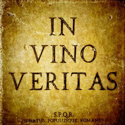 In vino veritas (Borban az igazság) - kő textúrájú háttéren (poszter) - vászonkép, falikép otthonra és irodába