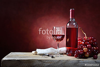 Rosé wine (keretezett kép) - vászonkép, falikép otthonra és irodába
