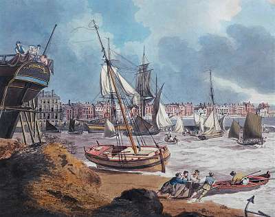 Kikötő Weymouthban (keretezett kép) - vászonkép, falikép otthonra és irodába