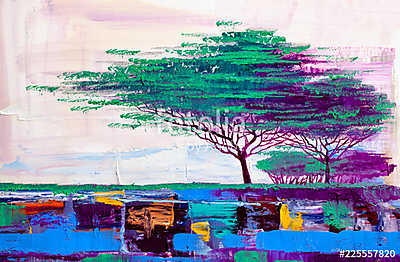 Tropical abstract trees. (bögre) - vászonkép, falikép otthonra és irodába