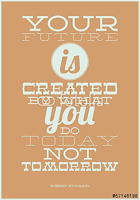 A jövődet az teremti meg, amit ma teszel, nem holnap (vászonkép óra) - vászonkép, falikép otthonra és irodába