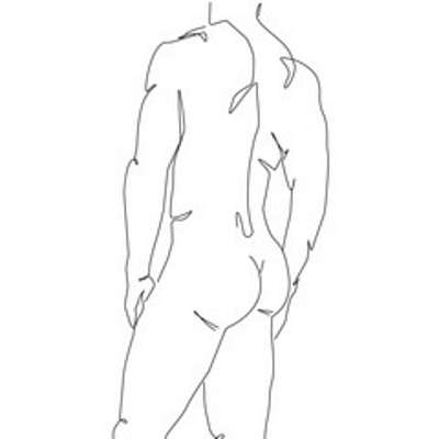 Férfi test (vonalrajz, line art) (fotótapéta) - vászonkép, falikép otthonra és irodába
