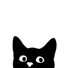 Kíváncsi fekete cica (keretezett kép) - vászonkép, falikép otthonra és irodába