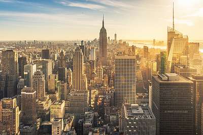 Napnyugta a New York-i horizonton (fotótapéta) - vászonkép, falikép otthonra és irodába