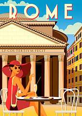 Utazás poszter - Róma (poszter) - vászonkép, falikép otthonra és irodába
