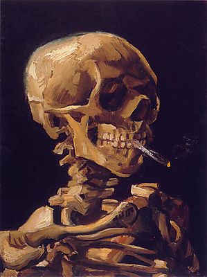 Csontváz égő cigarettával (poszter) - vászonkép, falikép otthonra és irodába