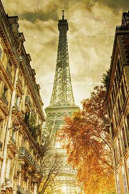 Nosztalgiai kép az Eiffel-toronyról (fotótapéta) - vászonkép, falikép otthonra és irodába