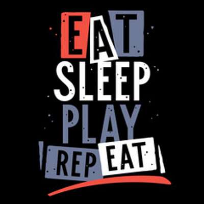 Eat, Sleep, Play, Repeat (poszter) - vászonkép, falikép otthonra és irodába