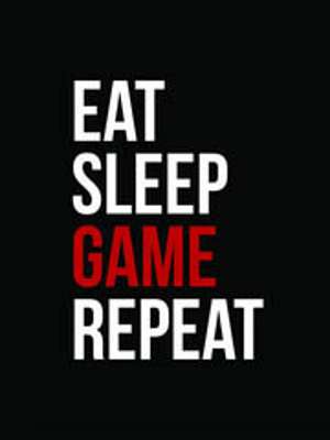 Eat, Sleep, Game, Repeat (clean) (keretezett kép) - vászonkép, falikép otthonra és irodába